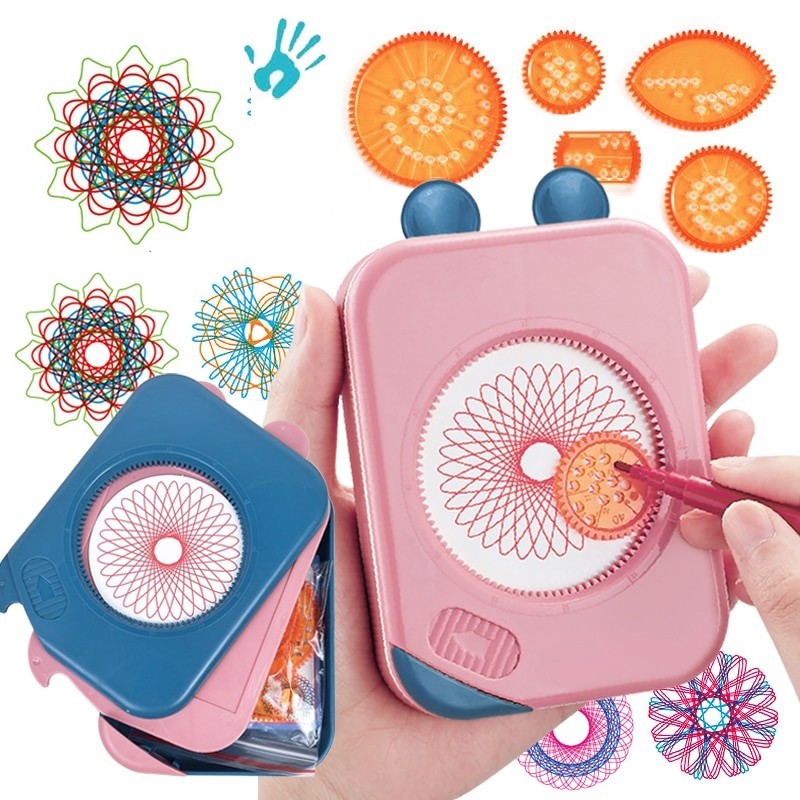 

Magic Spirograph Drawing Toys Painting Template Multi-function Accessories Geometric Ruler Drafting Tools Storage Set Kids Toys