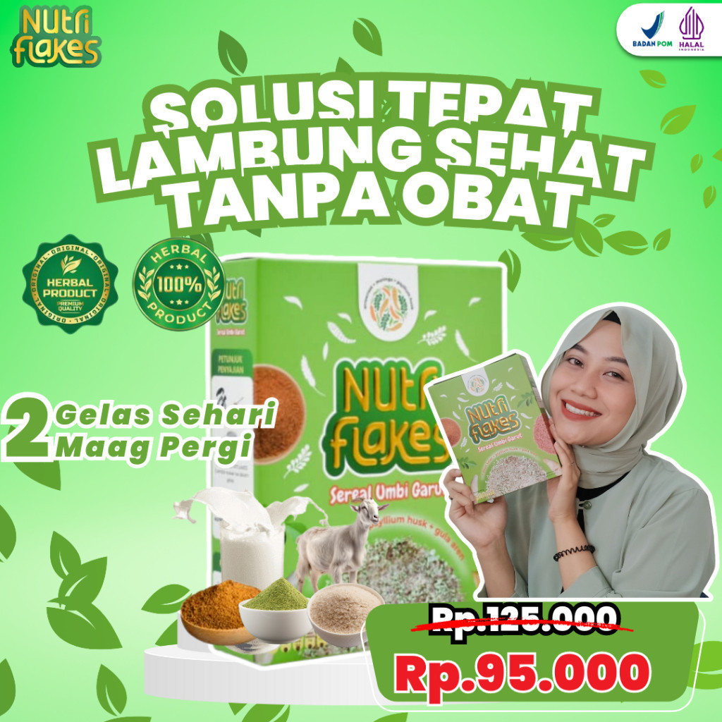 

100% ASLI NUTRIFLAKES ORIGINAL - NUTRIFLEKS BANTU ATASI PERMASALAHAN PADA LAMBUNG, ASAM LAMBUNG, MAG, GERD DAN MELANCARKAN PENCERNAAN - NUTRIFLEKS MINUMAN SEREAL TERBUAT DARI UMBI GARUT EKSTRAK DAUN KELOR PSHYLLIUM HUSK SUSU KAMBING ETAWA GULA AREN