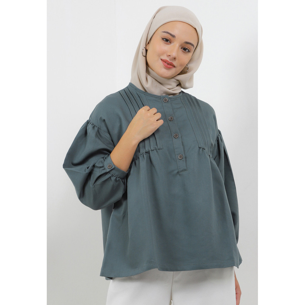 MFMW Fanya Atasan Blouse Hijau Botol