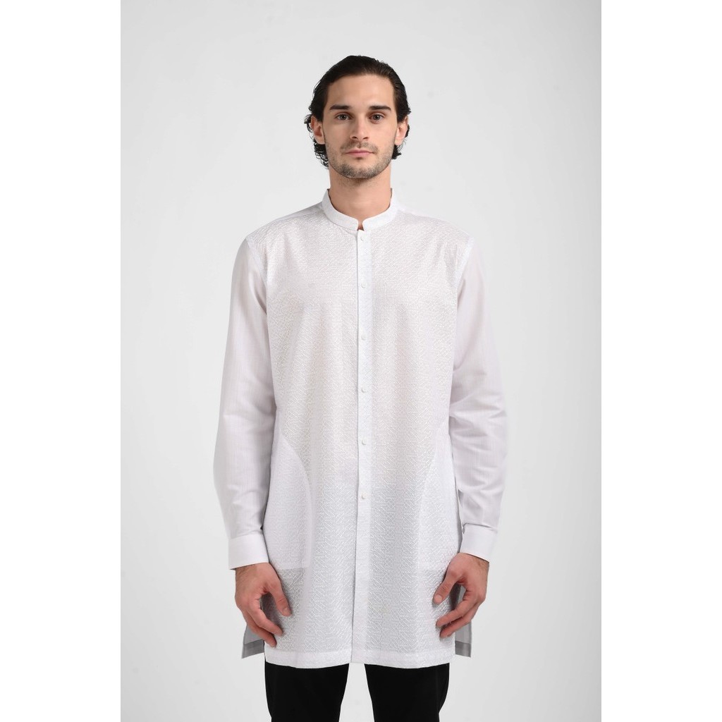 MANZONE Gamis Lengan Panjang Pria UKTU  - WHITE