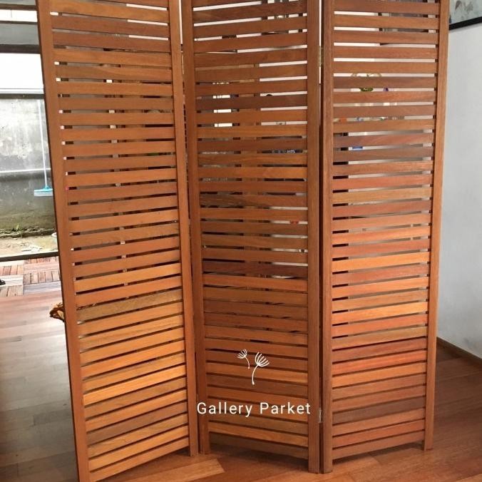 HOT PROMO DISKON Partisi Ruangan Kayu Skat Pembatas Pagar Kayu Bengkirai