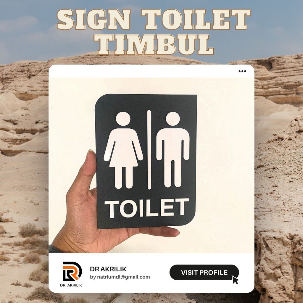 

Toilet - Sign Toilet Timbul - Papan Akrilik Toilet Timbul 18cm x 13cm