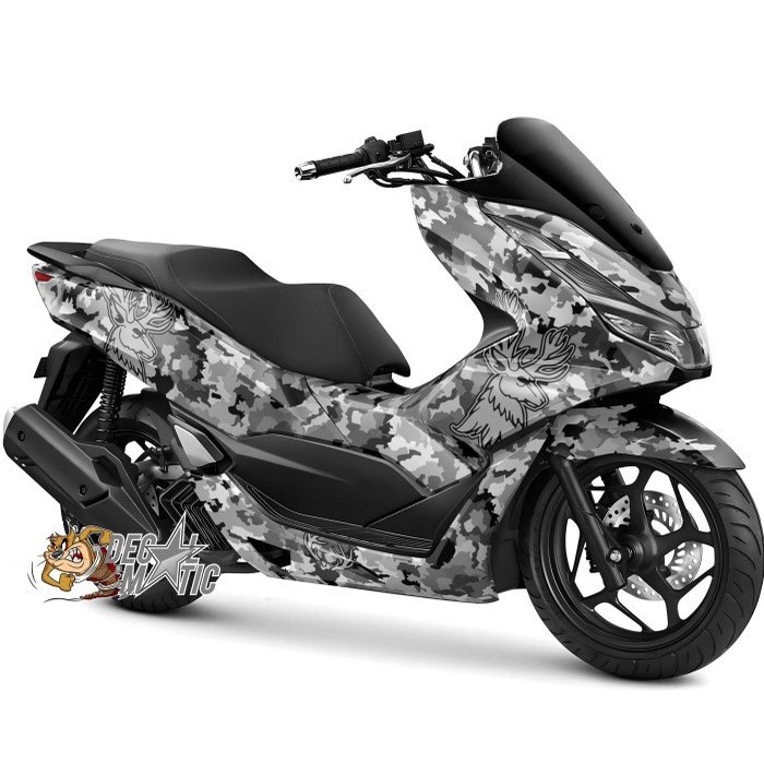 Stiker PCX 160 Full Body - Decal Full Body Motor Honda PCX 150  PCX 160 PCX 2025 Camo Grey