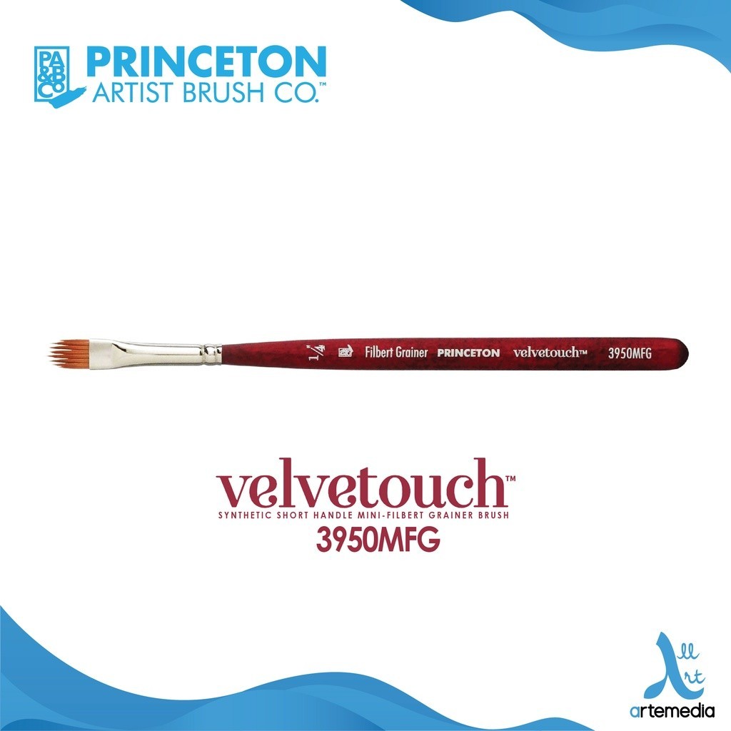 

Princeton Velvetouch 3950MFG Mini Filbert Grainer Synthetic Watercolor Brush Short Handle Kuas Lukis