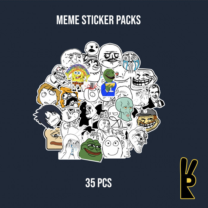 

Sintias Meme Sticker Pack 35Pcs | Stiker Laptop Helm Instrumen Koper