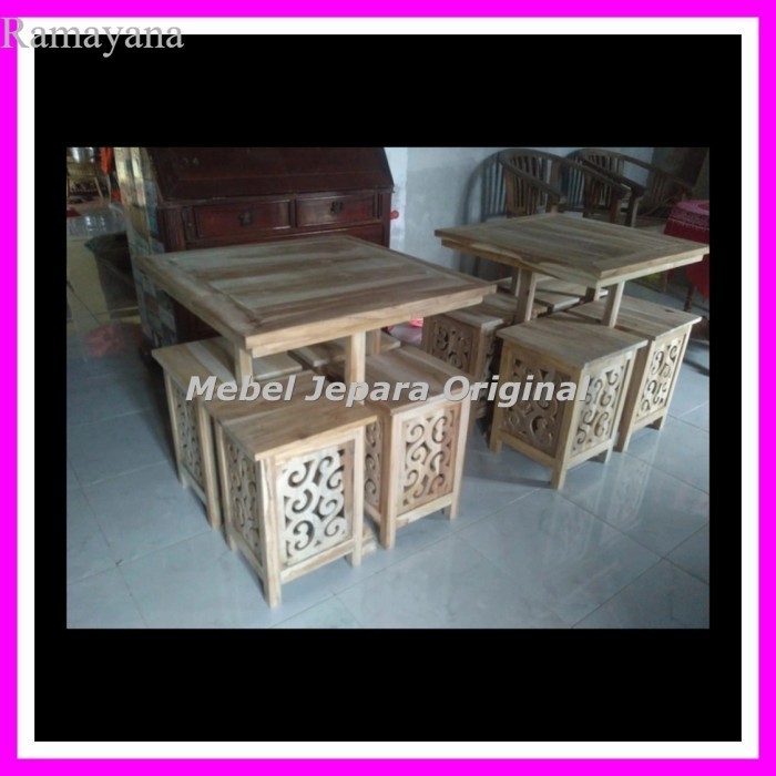

Meja makan Cafe Ukir Jati - Meja Resto Kayu Jati Mebel Mentahan jepara Murah