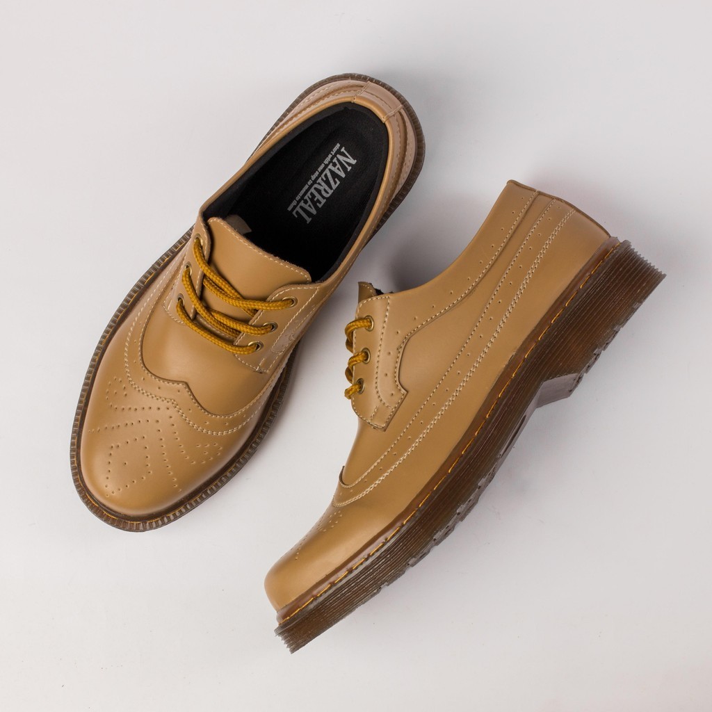 NAZ Neva Young Brown NZL015 Sepatu Formal Pria Casual Original Warna Coklat Muda Pantofel Docmart Ox