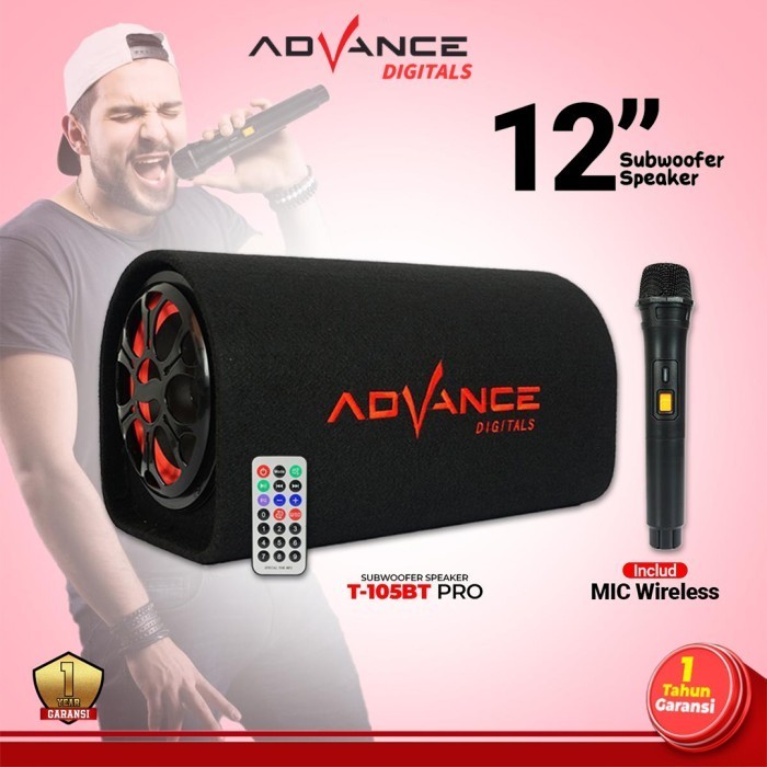 Advance T105BTPRO Model Tabung Subwoofer Bass 12Inch Bluetooth Speaker