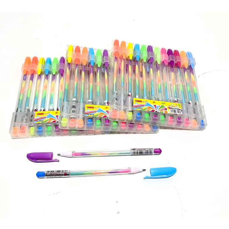

Harga Grosir ( 1packs / 12pcs ) Pulpen Gel BlinkPen Pelangi CQ-717