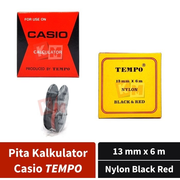 

Pita Kalkulator Casio By TEMPO Nylon Black Red 13 mm x 6 m