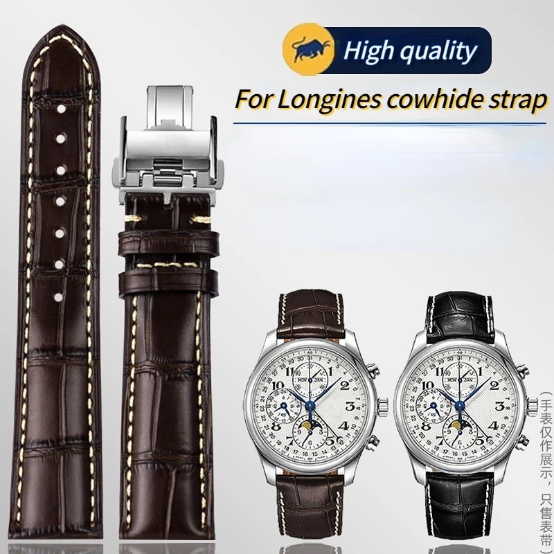 Aksesoris Jam Tangan Pria For Longines Masters Collection L3 L4 L2.628/L2.673 Watch Strap Cowhide Le