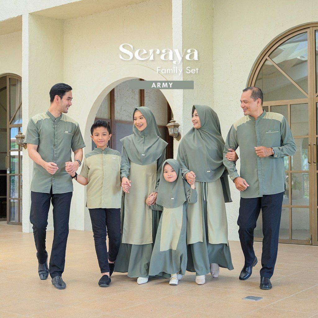NAISHA OFFICIAL - ARMY Seraya Family Set | Sarimbit Keluarga | Baju Lebaran