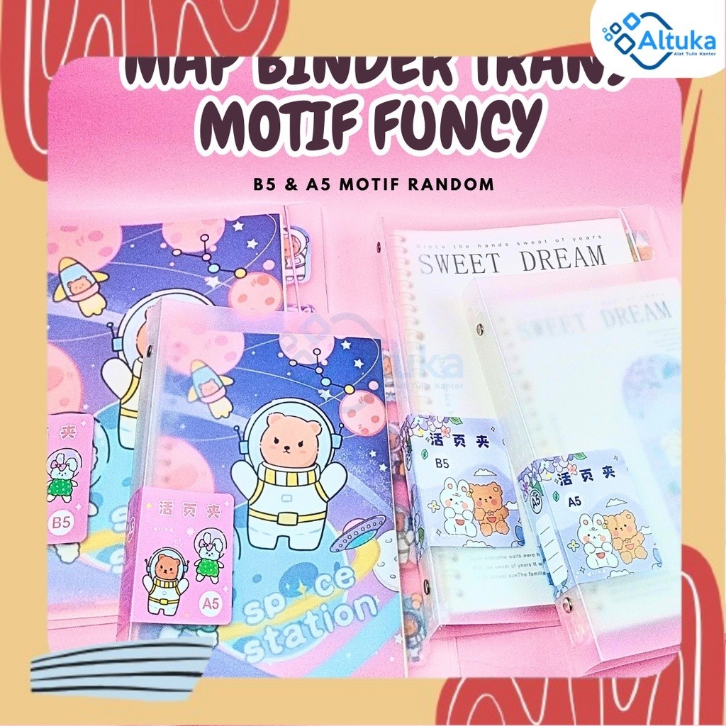 

Map Binder Note B5 & A5 Transparan Motif Funcy