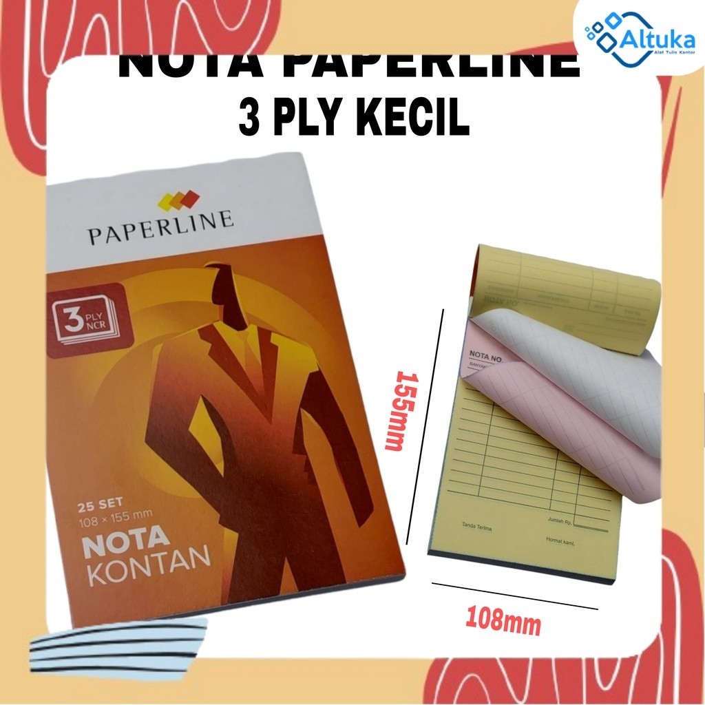 

Buku Nota Kontan Paperline Kecil 3 Ply NCR / Nota Kontan 3 Rangkap Kecil