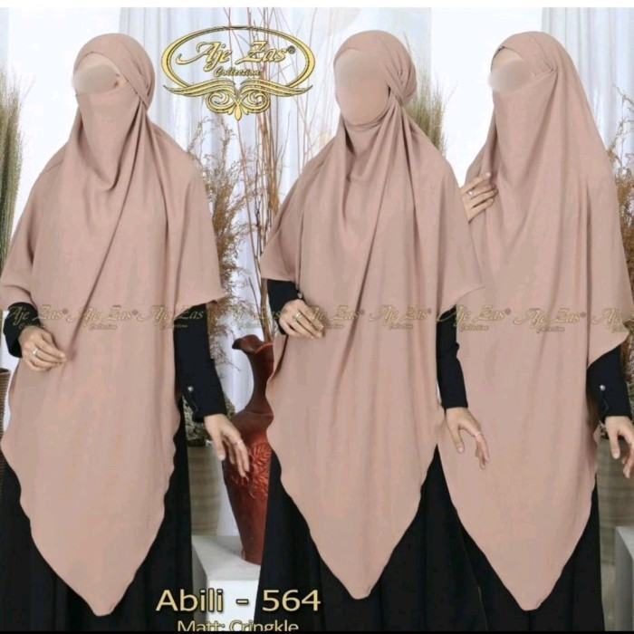 Abili Aje zas/French Khimar/Hijab Syari - Hitam