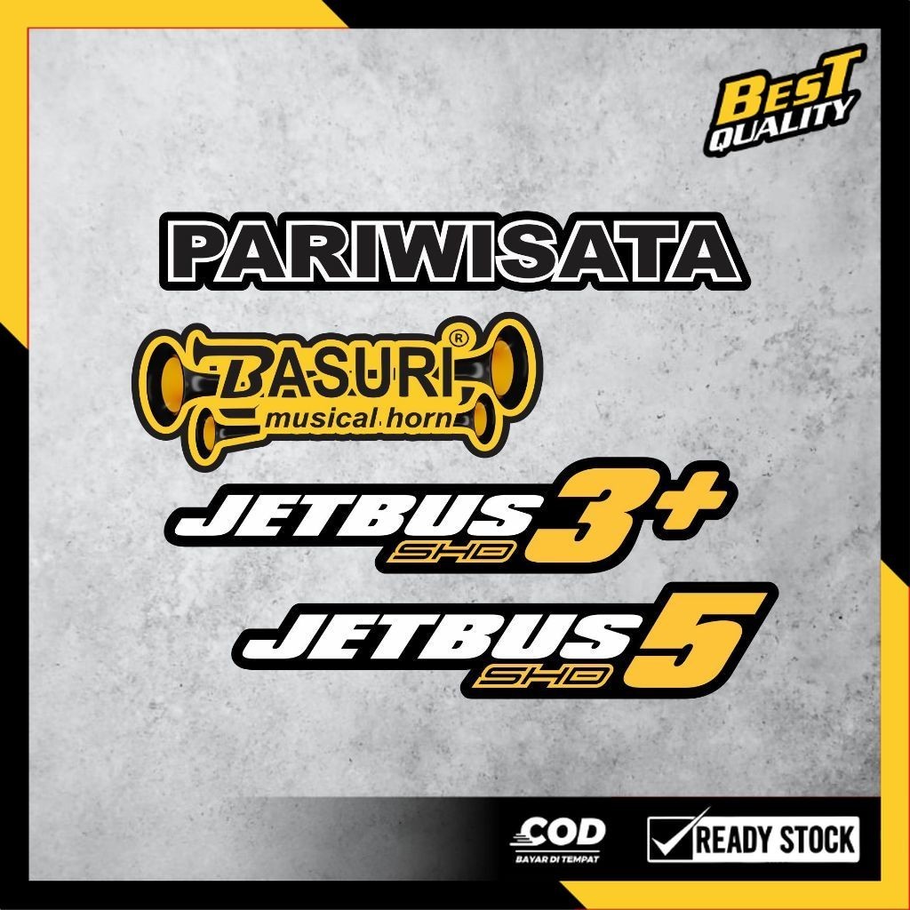 Stiker Bus 4PCS STIKER BASURI JETBUS 3 JETBUS 5 PARIWISATA