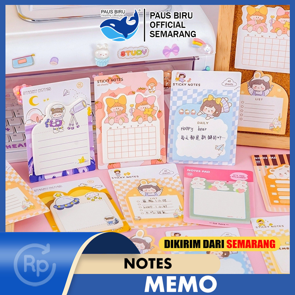 

Aimilo Sticky Notes Memo Catatan Tempel Gambar Bentuk Karakter Kartun Animal Cartoon Lucu Anak 48 Lembar