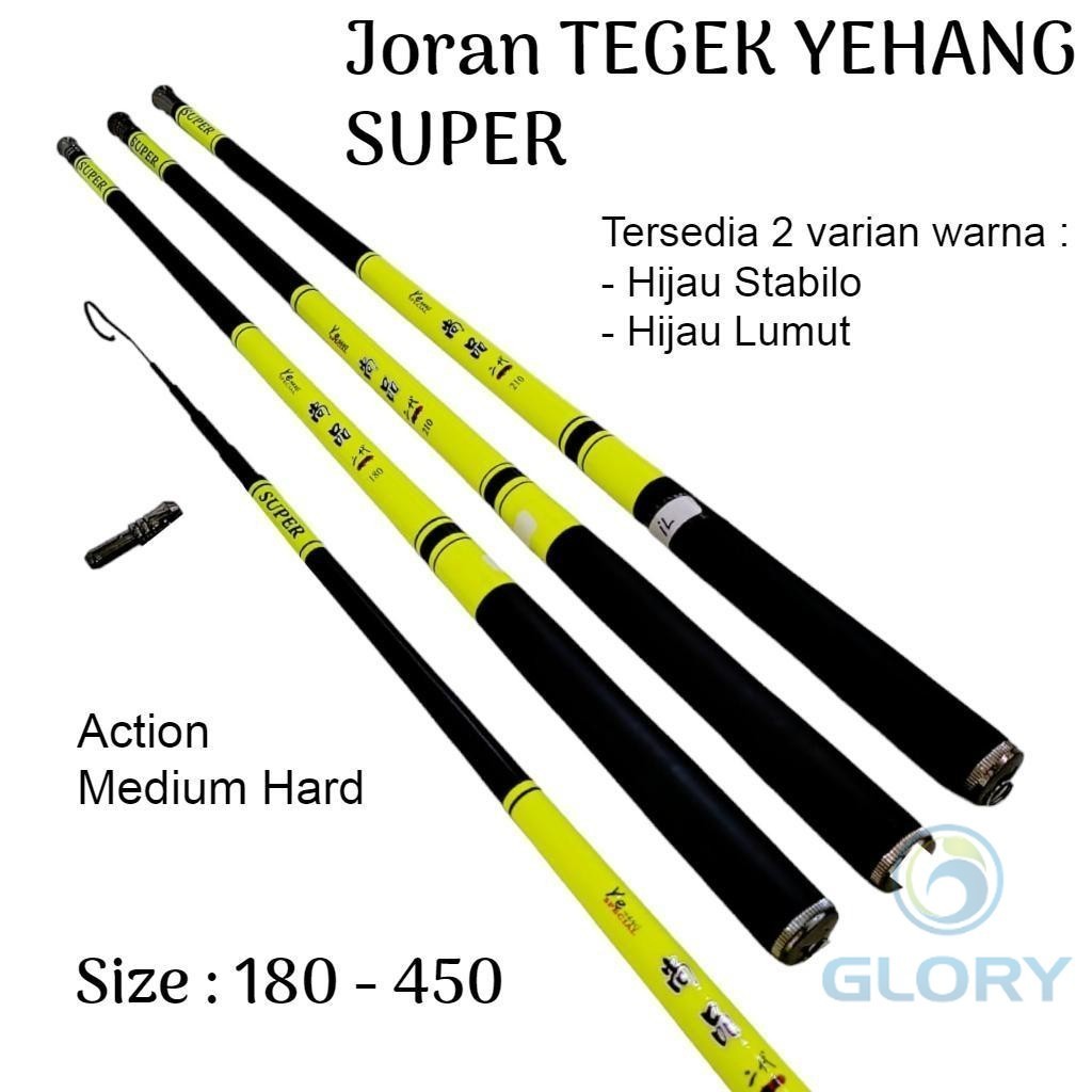 Yehang Super 180 210 240 270 360 450 Joran Tegek Carbon Action Medium Hard Tangkai Tongkat Pancing T