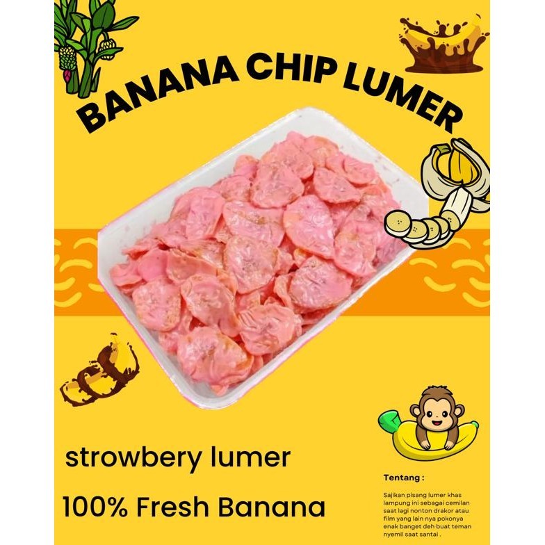 

Camilan snack Keripik Pisang Coklat Lumer (strawbery) 500 ml