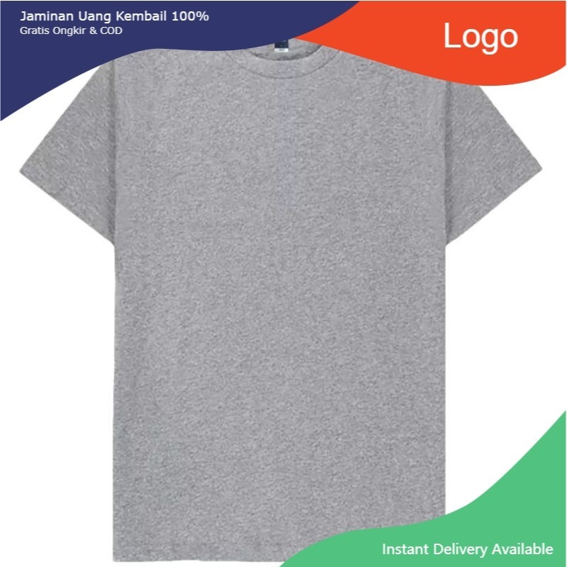 Kaos Polos Warna Abu Misty Lengan Pendek Leher O-Neck Katun Tc 30s