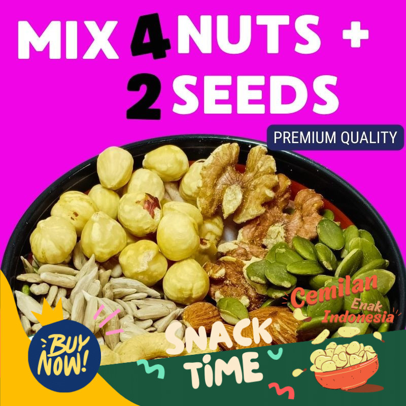 

Special Diskon TRAIL MIX 6 1KG KACANG MEDE KACANG ALMOND HAZELNUT WALNUT SUNFLOWER PUMPKIN (CEMILAN DIET PREMIUM QUALITY)