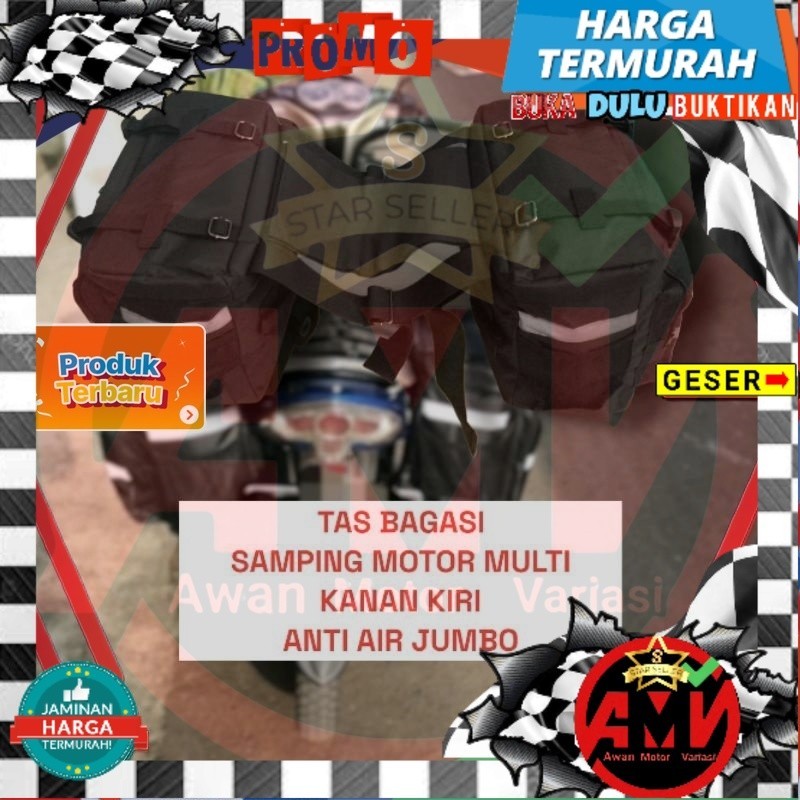 Tas bagasi motor TOURING MULTI 2 pcs kanan kiri / tas mudik motor set