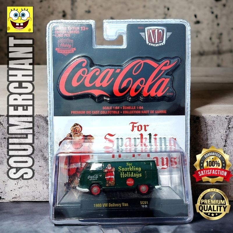 M2 COCA COLA 1960 VW VOLKSWAGEN DELIVERY VAN HIJAU FOR SPARKLING HOLIDAYS - T1 T2 BEETLE MINISCALE D