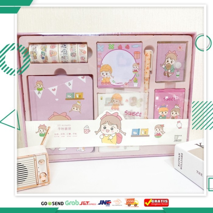 

Paling Murah Paket Jurnal Set 7 in 1 Agenda / Gift Box Hampers / Hadiah / Notebook - Pink Cewe