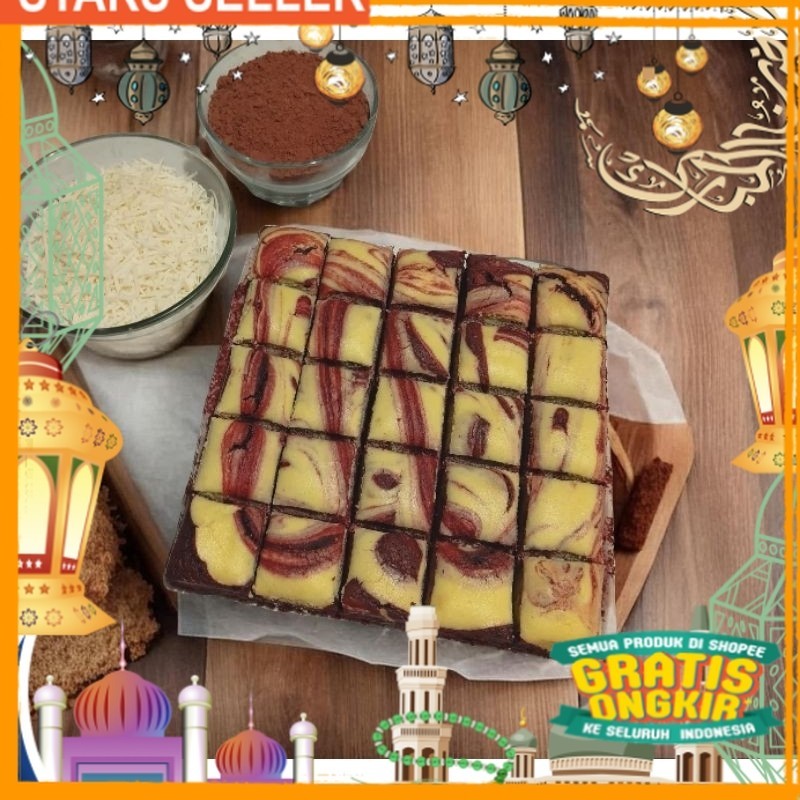 

Brownis Red Velved Cheese Cake Panggang | Kue Brownis Red Velved Oven (ukuran 20 X 20) 25pcs | Bronis Red Velved Original JAGAD FOOD/ King J Snack