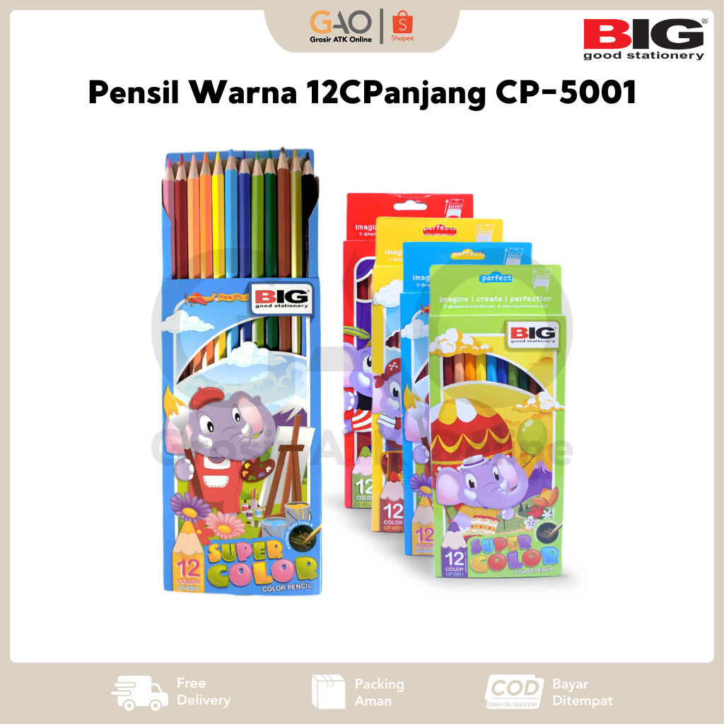 

Pensil Warna BIG 12 Warna Panjang Set Lengkap CP-5001