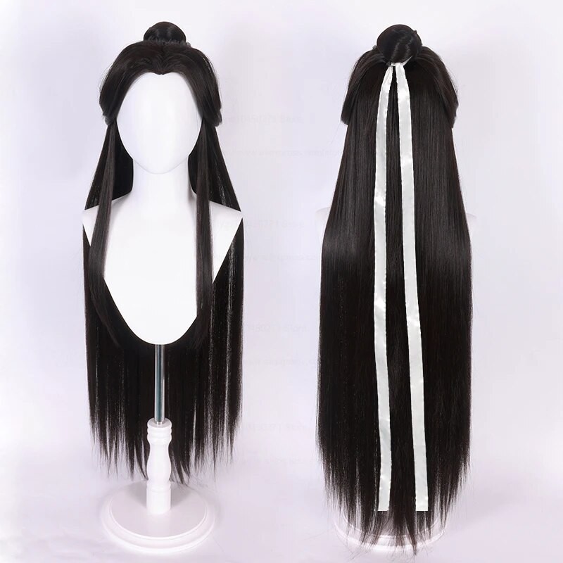 Wig Anime Heaven Resmi Berkat Cosplay Xie Lian Rambut Hitam Wig Tian Guan Ci Fu Hanfu Wig Cosplay Xi