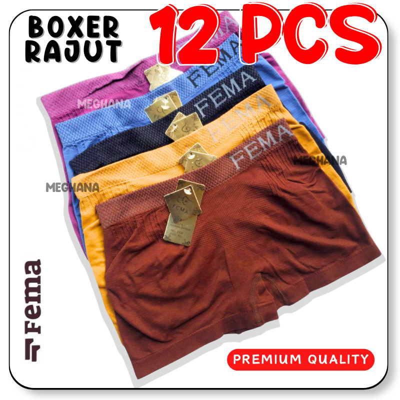 Promo 3,6,12 Pcs Boxer Rajut Cewek Fema - Celana Dalam Wanita Boxer - Hot Pants Wanita - Short Wanit