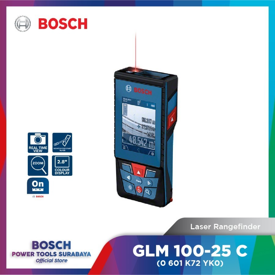 Meteran Laser Merah 100 meter Bosch GLM 100-25 C / GLM 100-25C Outdoor & Indoor