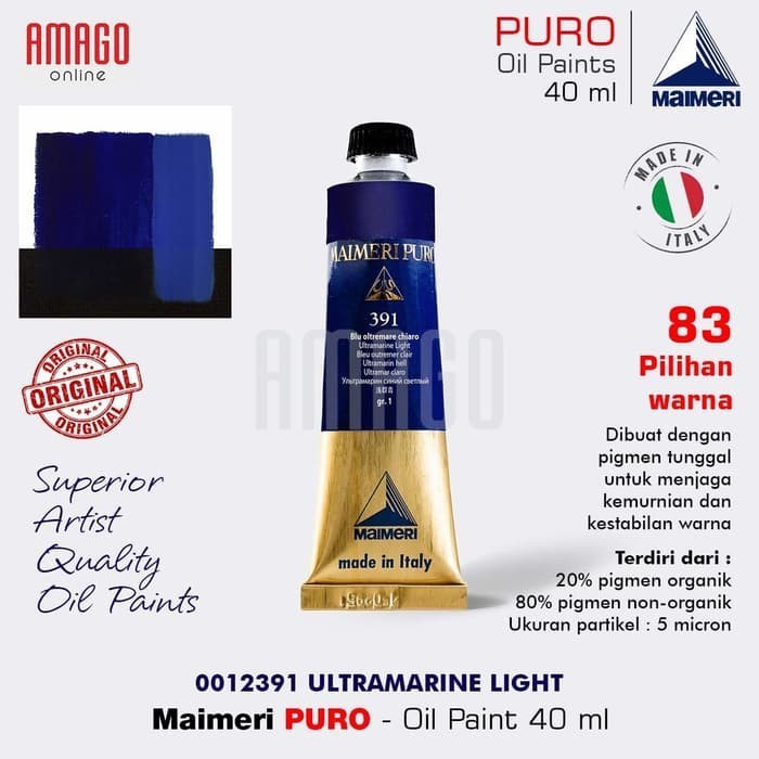 

MAIMERI Puro - Oil Paint - Ultramarine Light - 40ml - M0012391