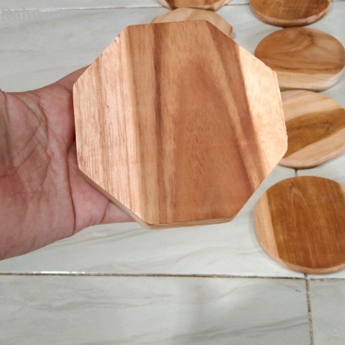 

Aneka Tatakan Gelas Jati/ Coaster Jati 10cm - T. Jati Segi8 murah