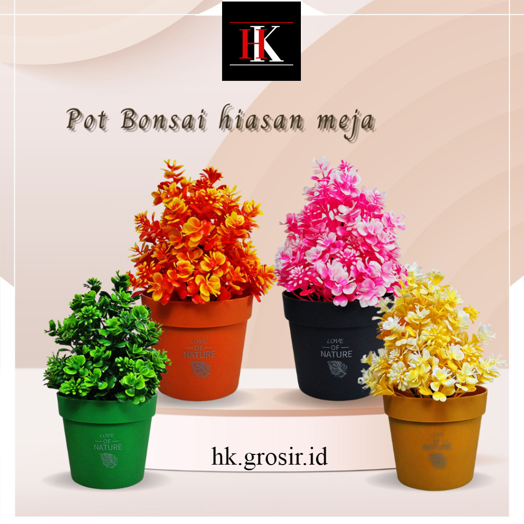 Bunga Hias Plastik Pot Ruang Tamu
