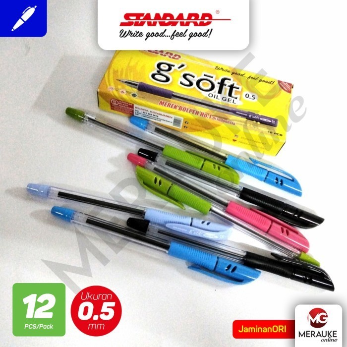 

Ballpoint STANDARD G'SOFT 0.5 - Hitam 12 Pcs