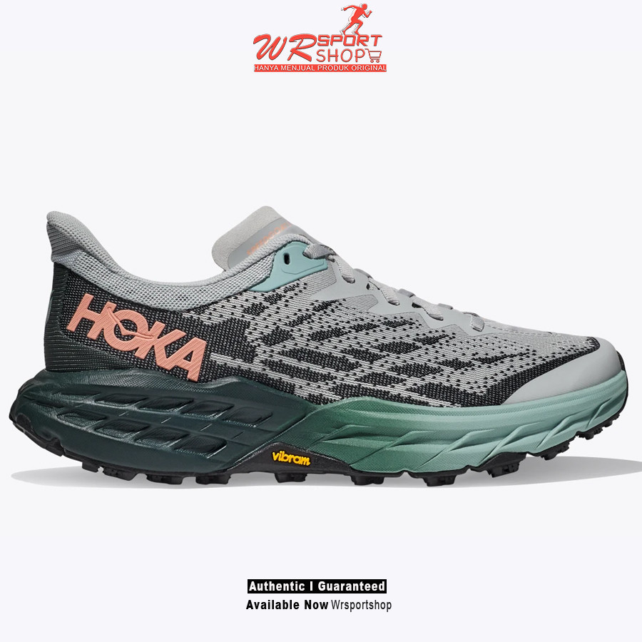 Sepatu Lari Trail Wanita Hoka Speedgoat 5 Wide Harbor Mist ORIGINAL BNIB