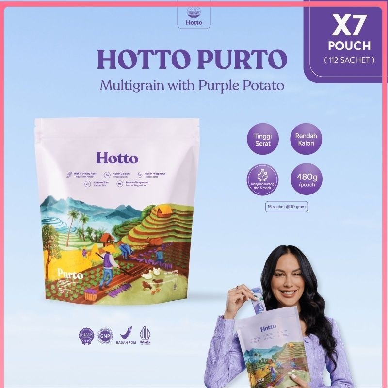 

7 POUCH Hotto Purto Multigrain with Purple Potato (isi 112 Sachet) SHARONSHINE
