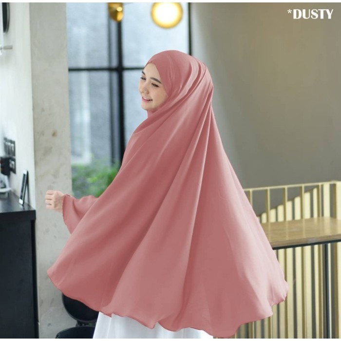 Jilbab Hijab Kerudung Instan French Khimar Cadar Madinah Syari Jumbo - Coffee