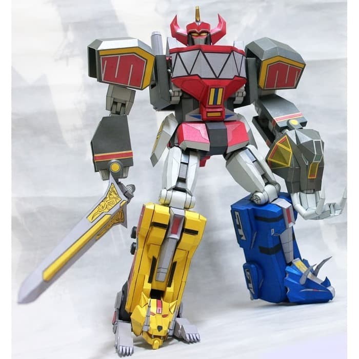 

DIY Papercraft Pola Mecha Megazord kertas BC160gsm doff