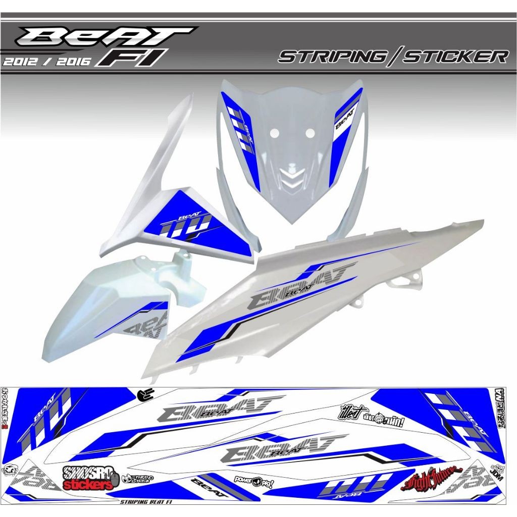 VARIASI SIMPLE MOTIF SIMPLE STRIPING MOTOR BEAT FI 110 VARIASI BEAT 2013 2014 / 2015 STRIPING