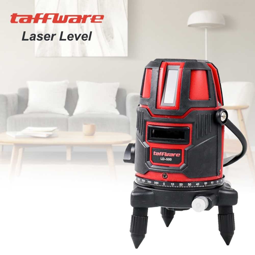 Taffware Laser Level Bangunan 5 Line Waterpass Laser Keramik Laser Level Leveling 4d 5 Point Line La