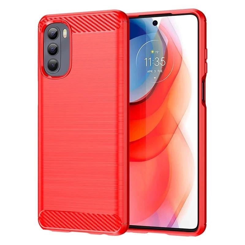 Casing HP Motorola Moto G Stylus 2022 moto g stylus 2022 Casing TPU Tekstur Serat Karbon Silikon Lem