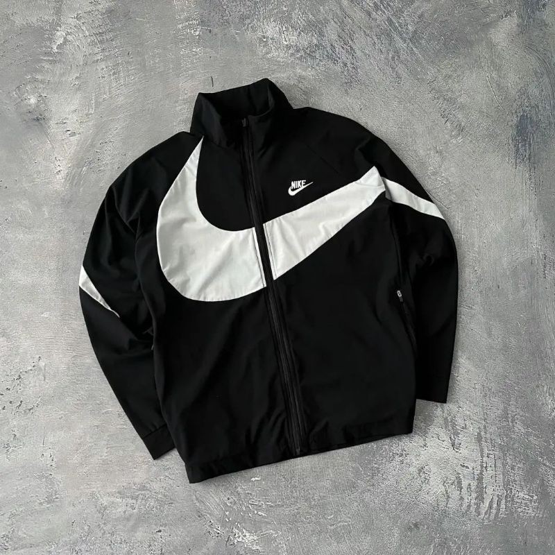 DE43W jaket prasut nike big swoosh pria wanita jaket nike olahraga outdoor casual