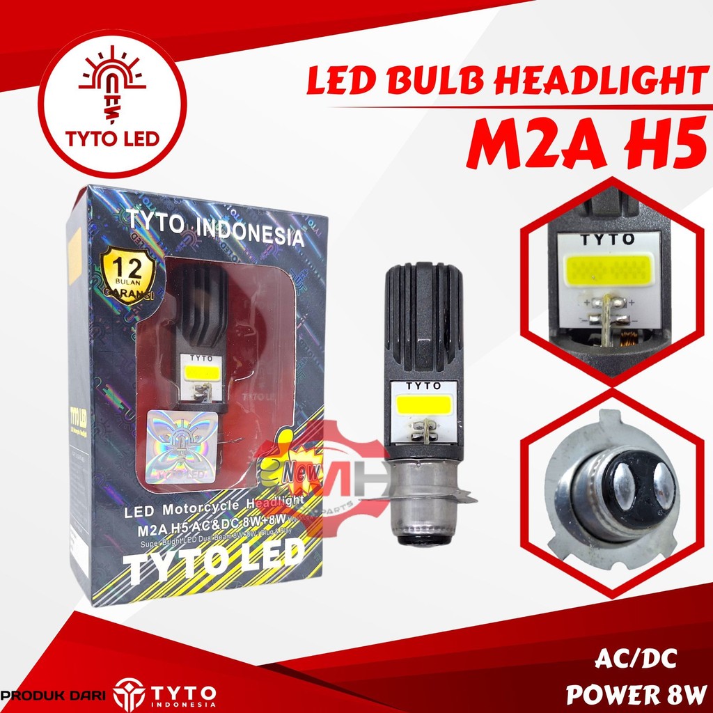 Tyto Led M2A H5 Led Bulb Headlight Ac/Dc Dual Beam 8Watt Waterproof