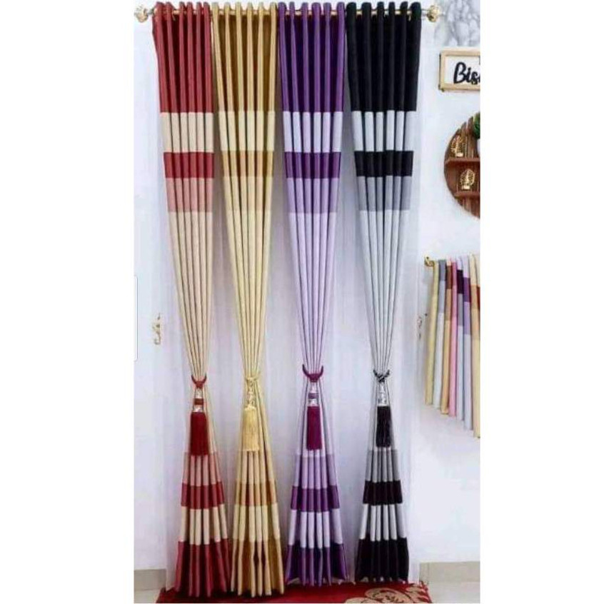 Gorden PelanniJendela Pintu Blackout Import Tebal Premium Mewah Elegan Motif Pelangi Panjang 250Cm g