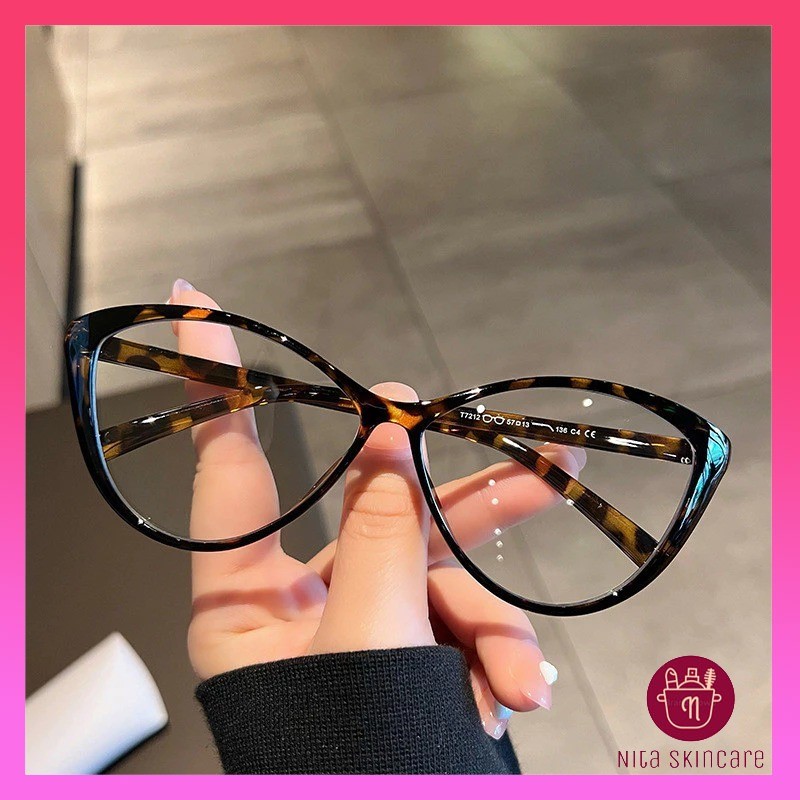 kacamata wanita frame cat eye Kacamata Anti Radiasi Wanita Leopard