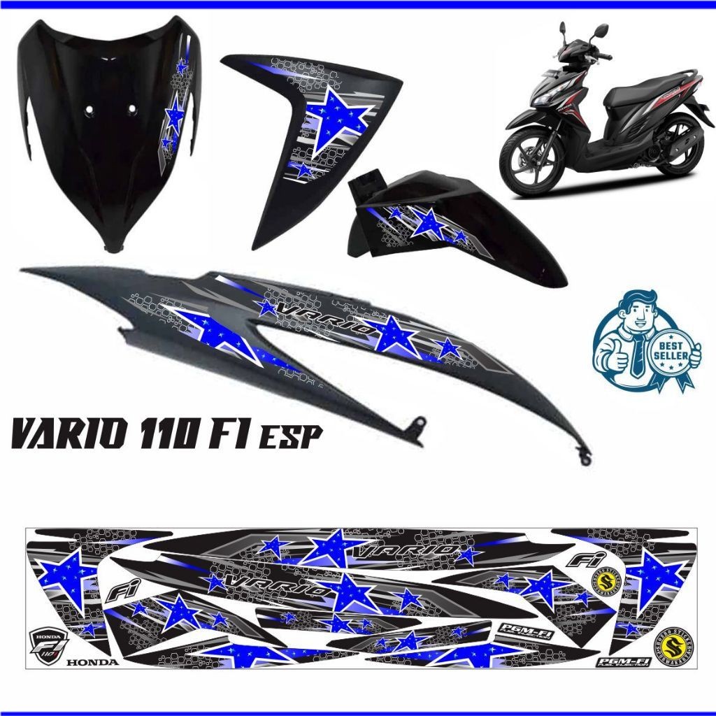 VARIASI MOTOR STIKER MOTOR VARIO ESP 110 STRIPING VARIASI VARIO FI 110