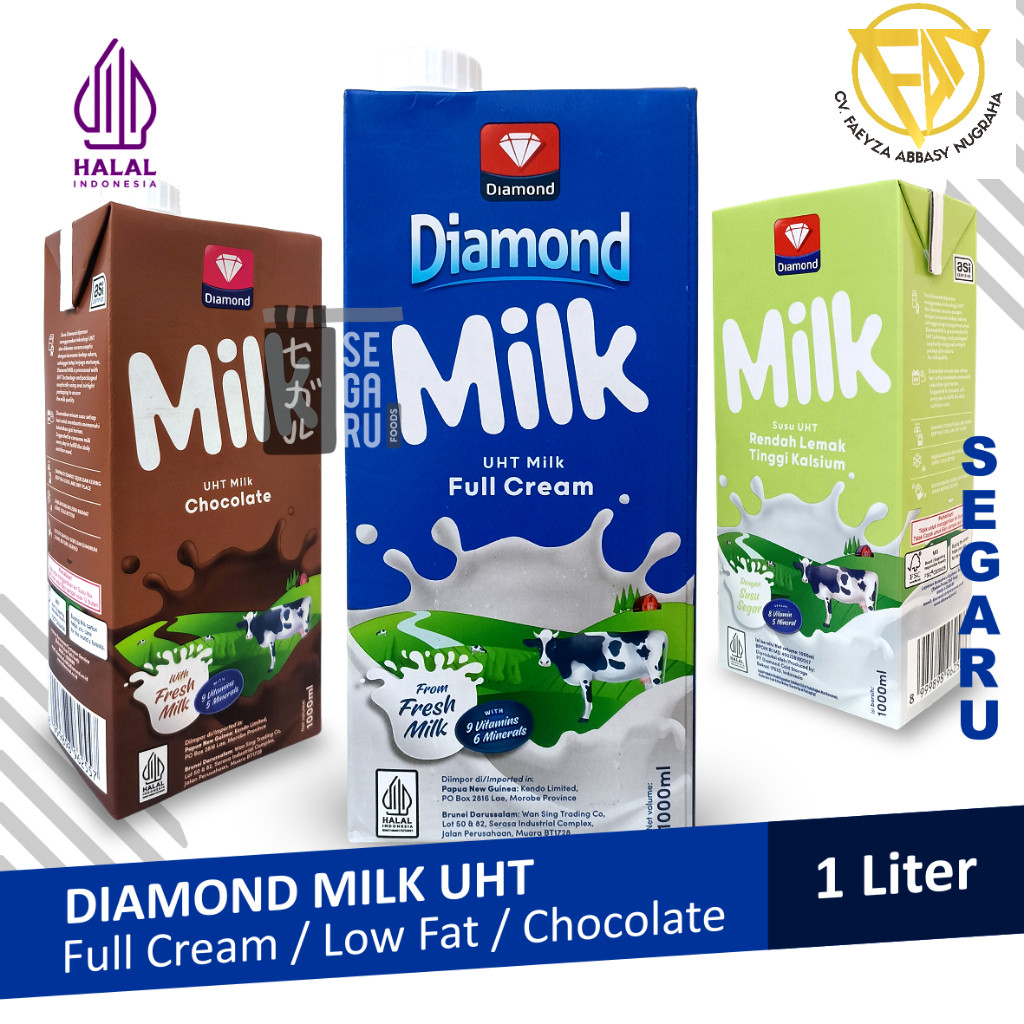 

Susu Diamond UHT Full Cream / Cokelat / Low Fat 1 Liter